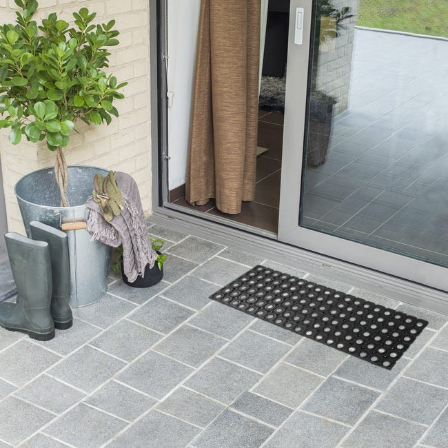 Wycieraczka zewnętrzna Alfa 75 x 25 cm gumowa czarna Inspire