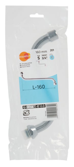 Wylewka do zlewu i umywalki S L-160 mm EQUATION