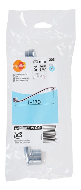 Wylewka do zlewu i umywalki S L-170 mm EQUATION