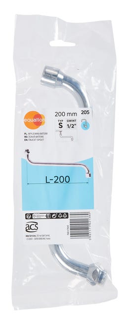Wylewka do zlewu i umywalki S L-200 mm EQUATION