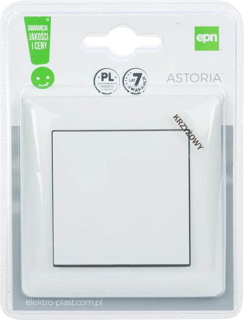 Włącznik krzyżowy ASTORIA biały ELEKTRO-PLAST