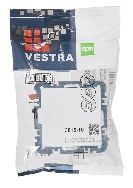 Włącznik krzyżowy Biały VESTRA ELEKTRO-PLAST