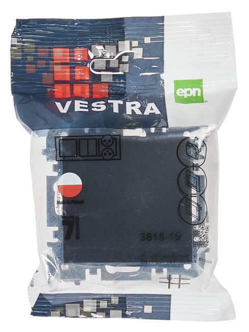 Włącznik krzyżowy Czarny VESTRA ELEKTRO-PLAST