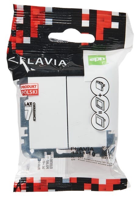 Włącznik podwójny Biały FLAVIA ELEKTRO-PLAST