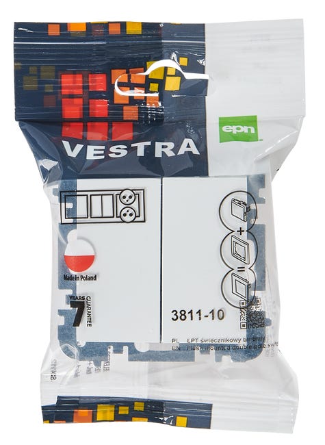 Włącznik podwójny Biały VESTRA ELEKTRO-PLAST