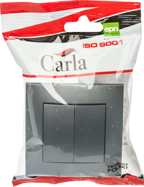 Włącznik podwójny CARLA Grafitowy ELEKTRO-PLAST