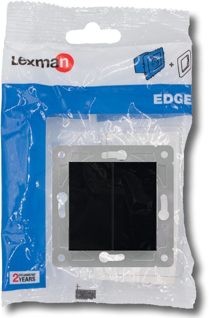 Włącznik podwójny EDGE czarny LEXMAN