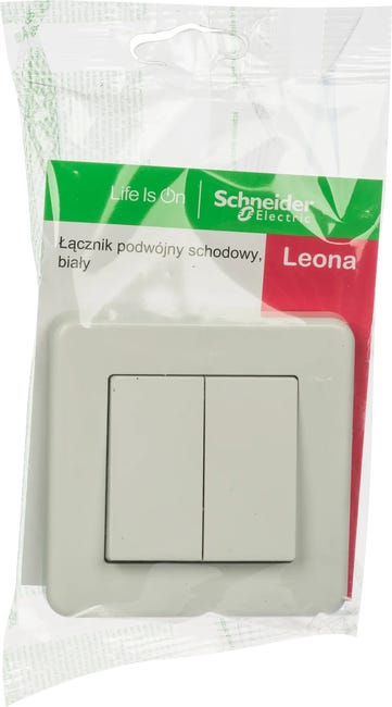 Włącznik podwójny LEONA Biały SCHNEIDER ELECTRIC