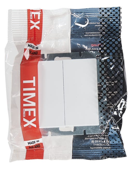 Włącznik podwójny PRESTIGE Biały TIMEX