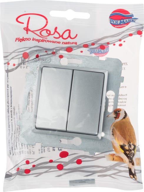 Włącznik podwójny ROSA Srebrny POLMARK