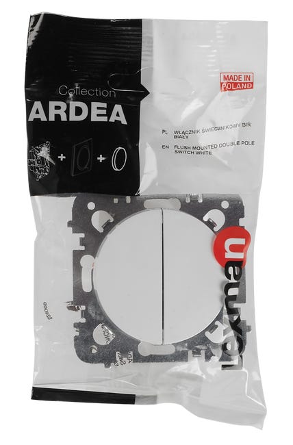 Włącznik podwójny schodowy Ardea Biały LEXMAN