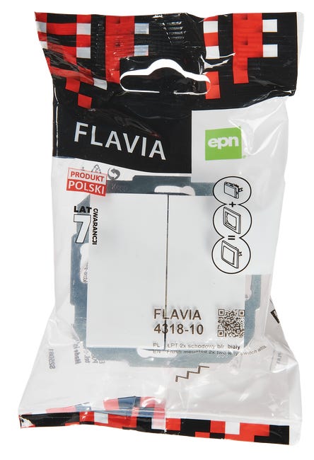 Włącznik podwójny schodowy Biały FLAVIA ELEKTRO-PLAST