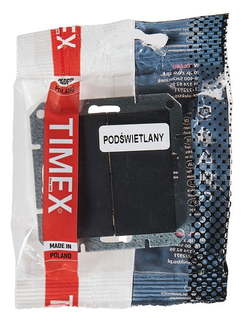 Włącznik podwójny z podświetleniem PRESTIGE Czarny mat TIMEX