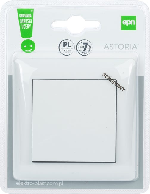 Włącznik pojedynczy schodowy ASTORIA biały ELEKTRO-PLAST