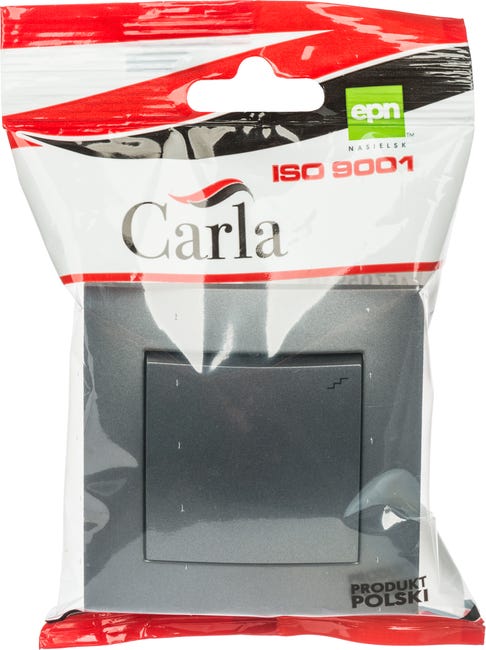 Włącznik pojedynczy schodowy CARLA Grafitowy ELEKTRO-PLAST