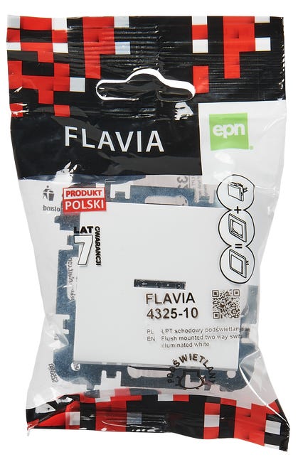 Włącznik pojedynczy schodowy FLAVIA Biały ELEKTRO-PLAST
