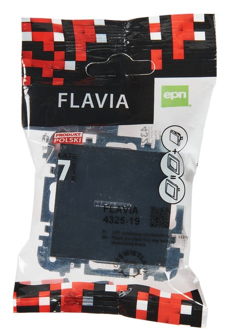 Włącznik pojedynczy schodowy FLAVIA Czarny ELEKTRO-PLAST