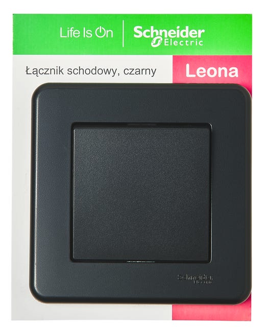 Włącznik pojedynczy schodowy LEONA antracyt SCHNEIDER