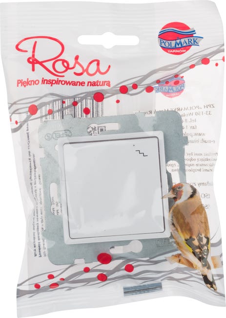 Włącznik pojedynczy schodowy ROSA Biały POLMARK