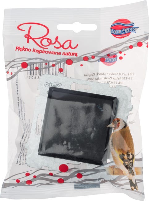 Włącznik pojedynczy schodowy ROSA Czarny POLMARK