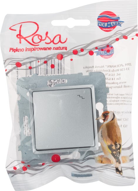 Włącznik pojedynczy schodowy ROSA Srebrny POLMARK