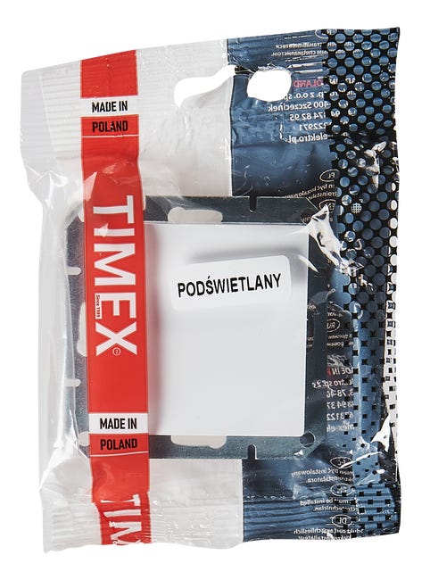 Włącznik pojedynczy z podświetleniem PRESTIGE Biały TIMEX