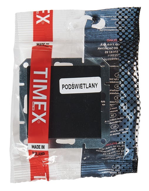 Włącznik pojedynczy z podświetleniem PRESTIGE Czarny mat TIMEX