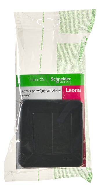 Włącznik schodowy podwójny SCHODOWY LEONA antracyt SCHNEIDER
