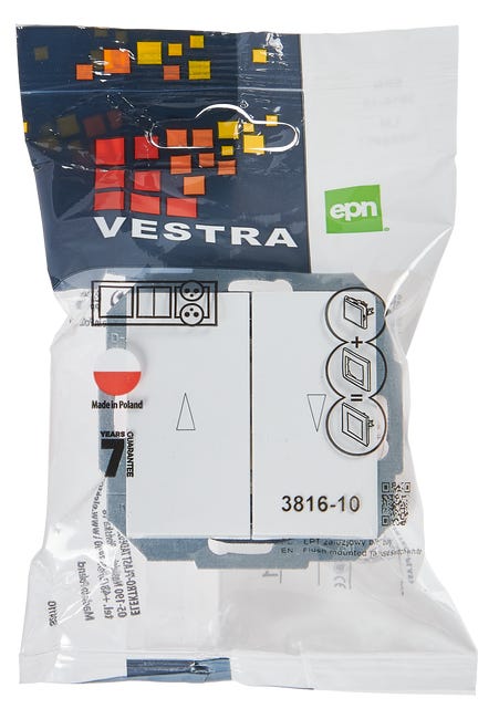 Włącznik żaluzjowy Biały VESTRA ELEKTRO-PLAST