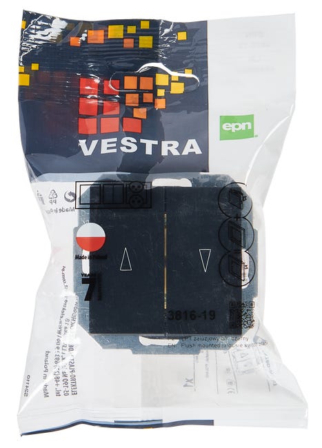 Włącznik żaluzjowy Czarny VESTRA ELEKTRO-PLAST