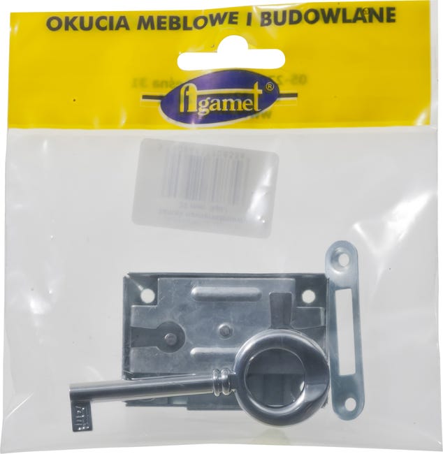 Zamek meblowy nawierzchniowy 20 mm z kluczem
