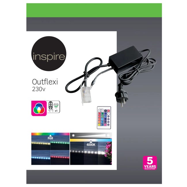 Zasilacz do taśm LED RGBW + pilot IP44 2 m 230 V Inspire