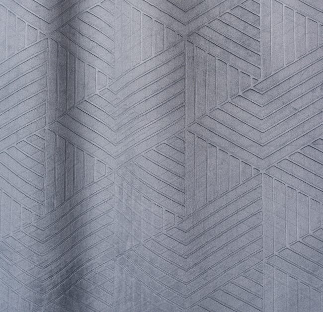Zasłona Blocks szara 135 x 245 cm na taśmie