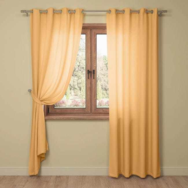 Zasłona Foggia żółta 140 x 260 cm na przelotkach Inspire