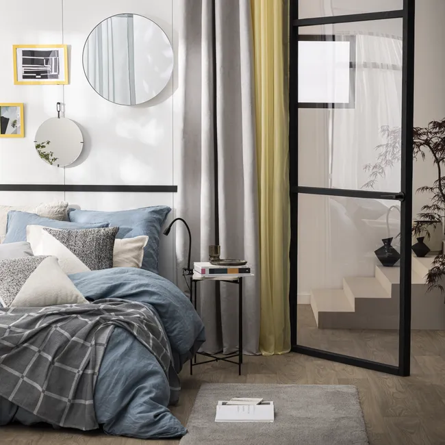 Zasłona Manchester szara 200 x 280 cm na taśmie Inspire