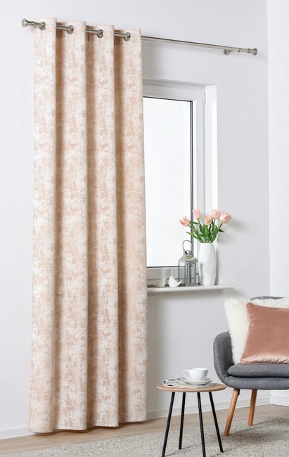 Zasłona Nobile taupe beżowa 140 x 260 cm na przelotkach