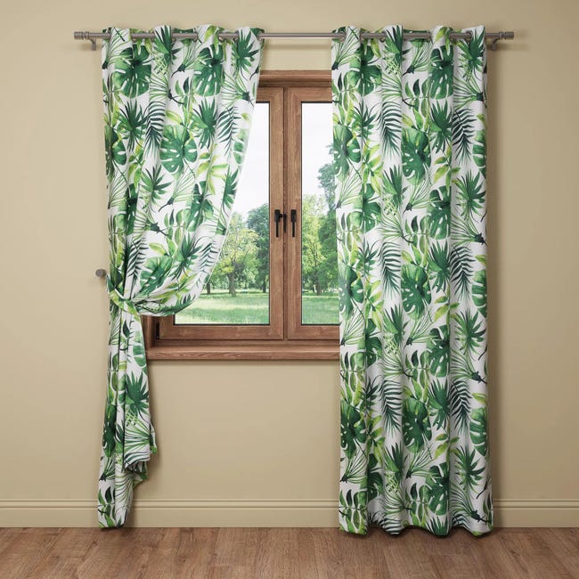 Zasłona Novio zielona 140 x 260 cm na przelotkach Inspire