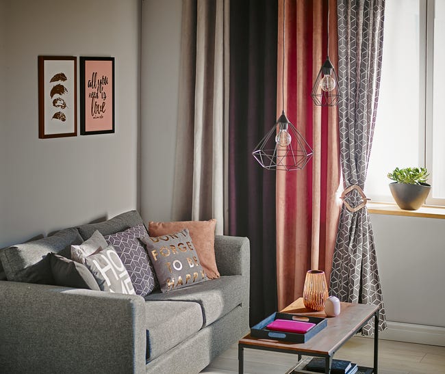 Zasłona Suede czarna 140 x 260 cm na przelotkach Inspire