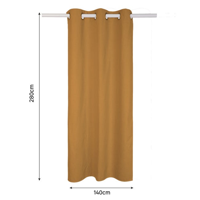 Zasłona blackout Aleyna żółta 140 x 280 cm na przelotkach Inspire
