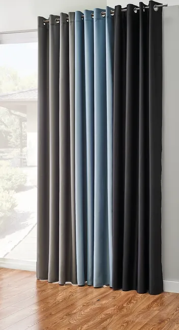 Zasłona blackout Alycia czarna 140 x 280 cm na przelotkach Inspire
