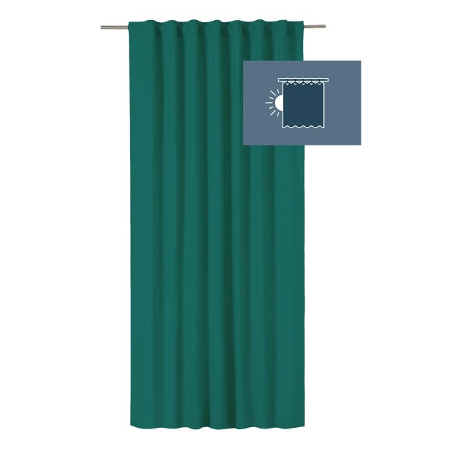Zasłona blackout Annalise zielona 140 x 280 na taśmie Inspire
