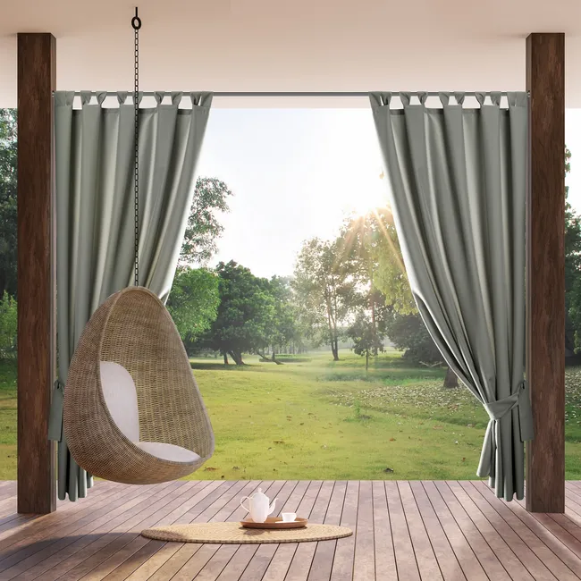 Zasłona ogrodowa Gardenia stalowa 155 x 200 cm na szelkach