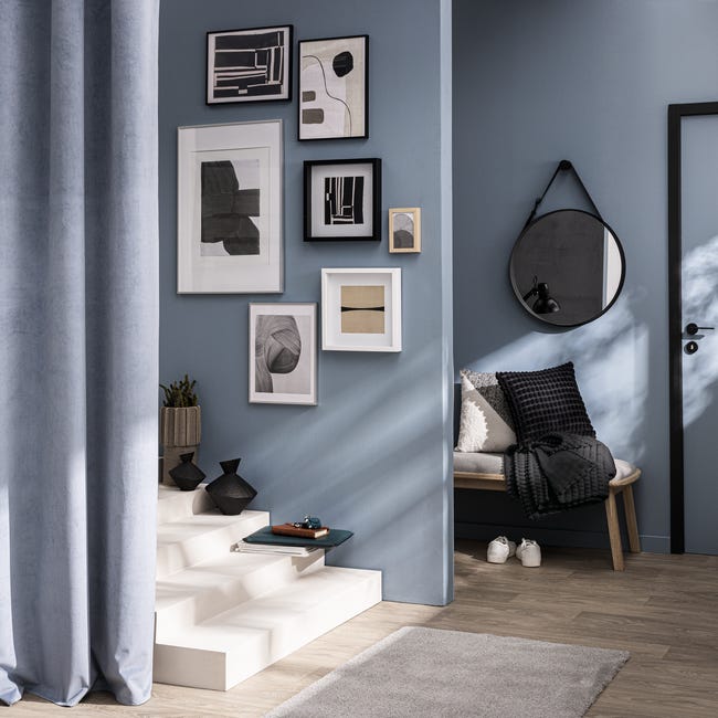 Zasłona welurowa Dubbo niebieska 140 x 280 cm na przelotkach Inspire