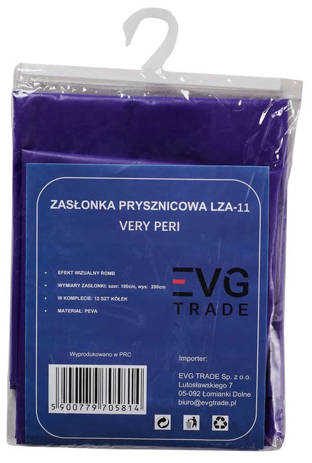 Zasłonka prysznicowa Very Peri LZA-11 180 X 200 Evg Trade