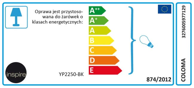 Zawieszenie Coloma czarne E27 Inspire