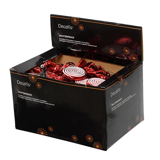 Zawieszka cukierek plastikowy 18cm czerwony