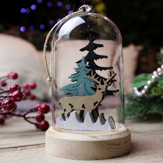 Zawieszka na choinkę słoik 10cm renifer choinka