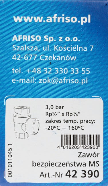 Zawór bezpieczeństwa 1/2'' - 3/4'' AFRISO