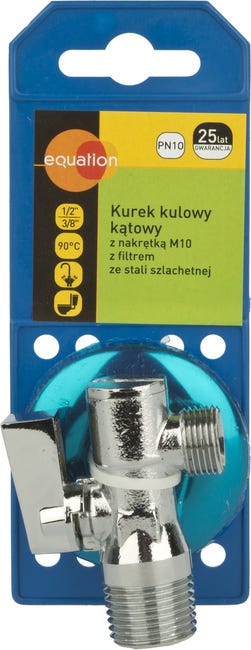 Zawór kątowy Z FILTREM I NAKRĘTKĄ 1/2'' - 3/8'' VALVEX