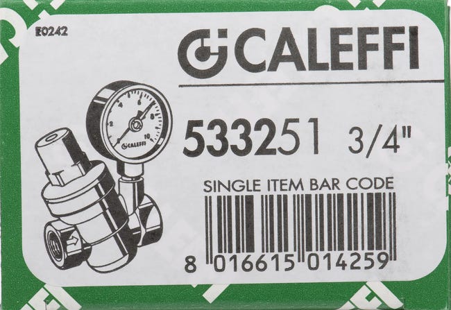 Zawór redukcyjny manometr 3/4'' PN16 1 - 6 BAR CALEFFI POLAND